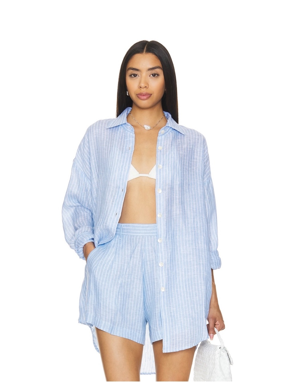 Vitamin A Playa Boyfriend Shirt in Summer Stripe